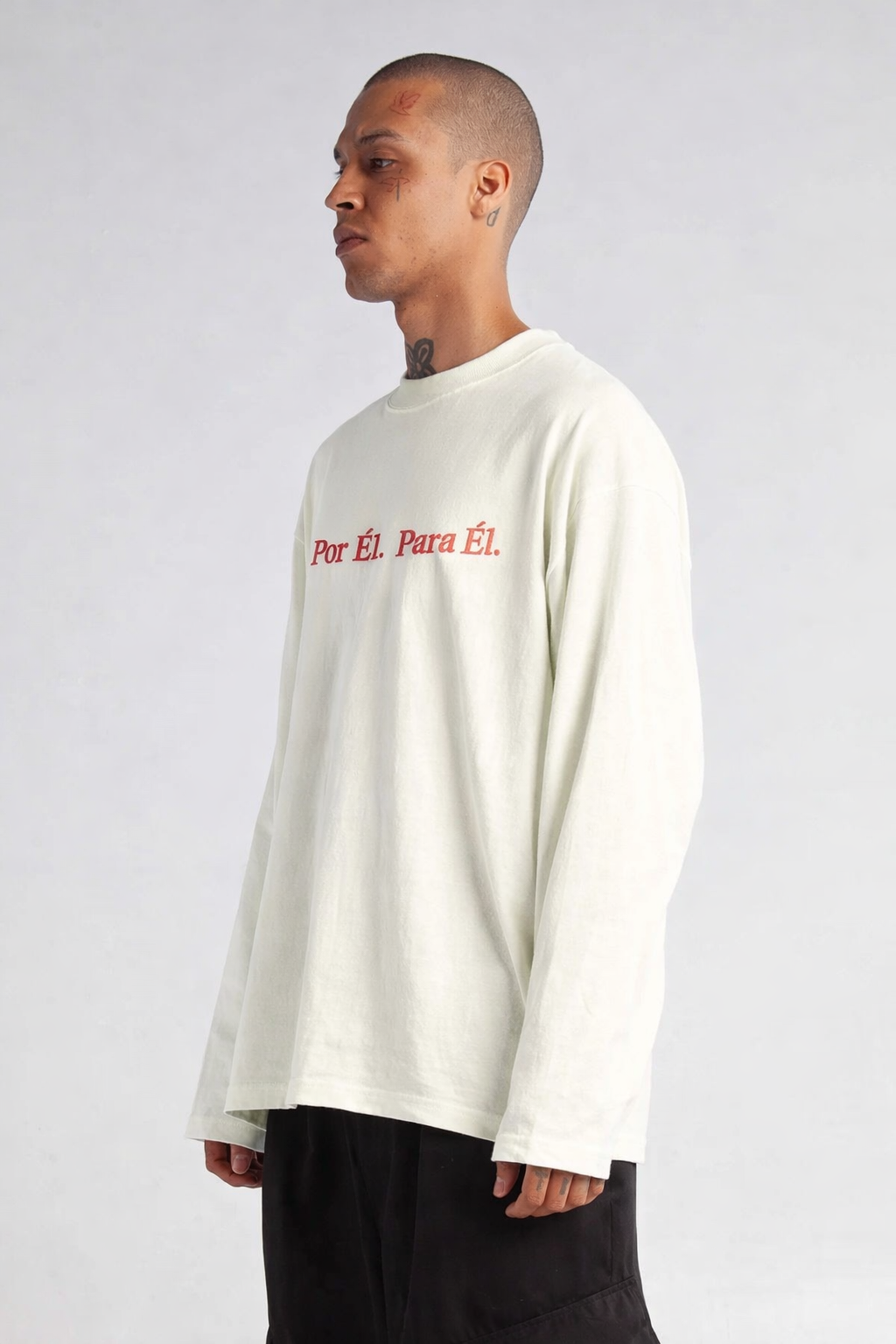 Oversized Embroidered Long Sleeve Tee: Por Él. Para Él.